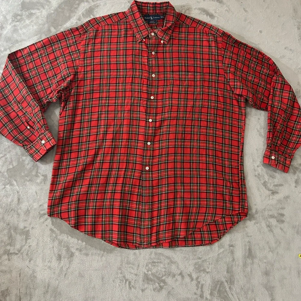 Vintage Lauren Ralph Lauren the Blake red plaid button down - Picture 1 of 11